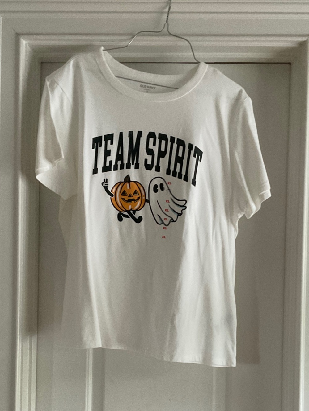 Old Navy White "Team Spirit" Halloween Graphic Tee - Kids